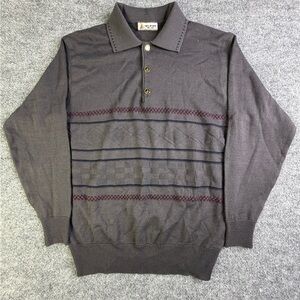 Gelifan Men’s Tribal Aztec Pattern 1/4 Knit Sweater Gray Size 5